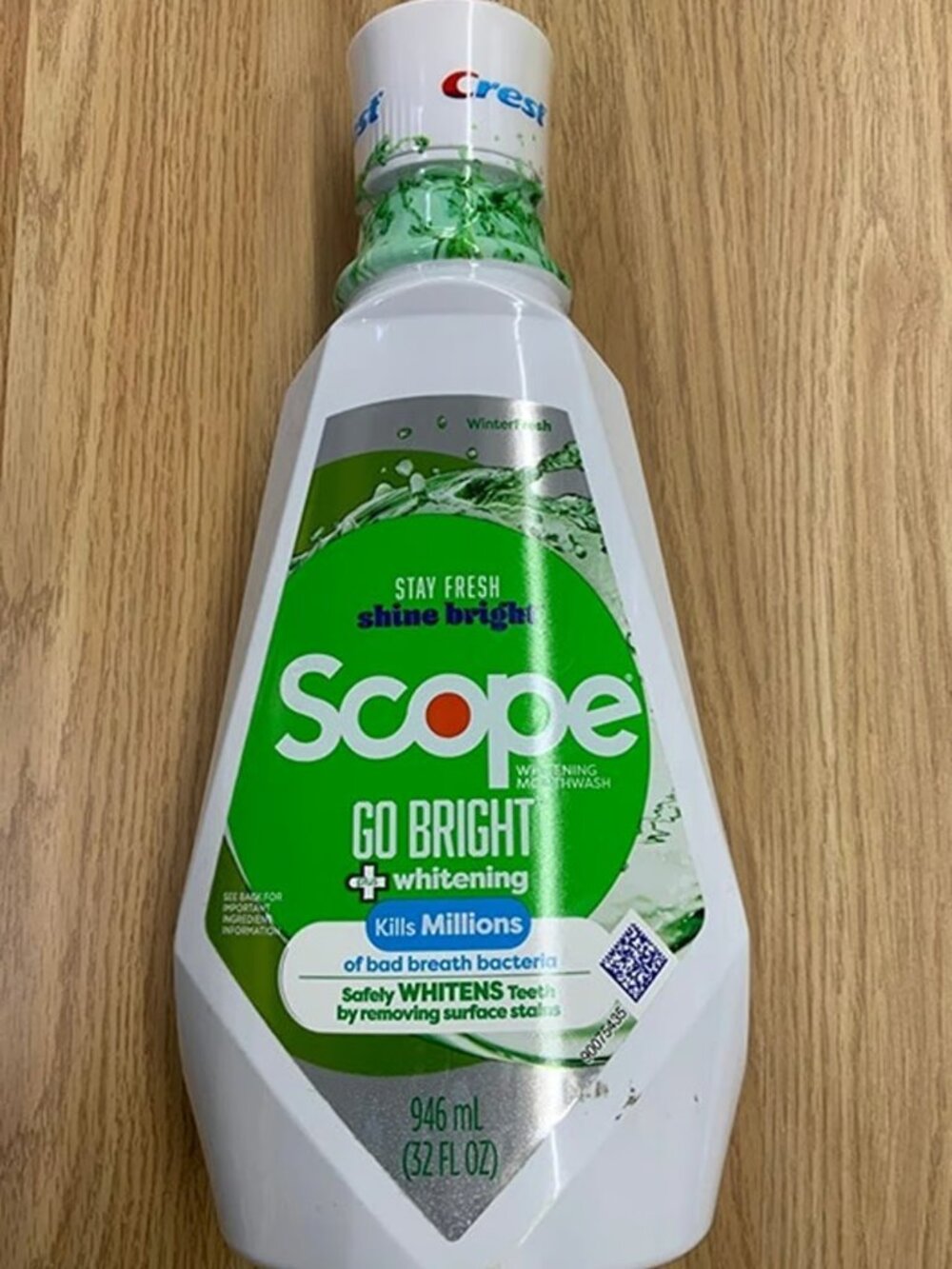 Crest Scope Go Bright Whitening Mouthwash 32oz Fresh Mint